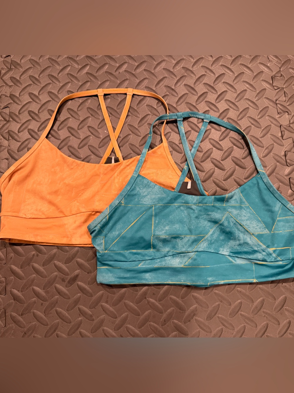PRANA - Wander Often Bra (2), Blue and Gold, size Medium